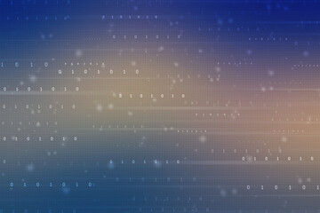 Binary Code Background, Digital Abstract technology background, flowing number one and zero text in binary code format in technology background. Internet Big data Concept