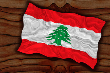 National flag  of Lebanon. Background  with flag  of Lebanon