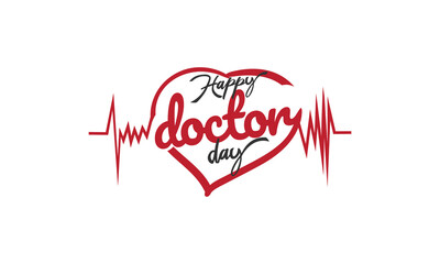 happy doctor's day red black sign logo shape abstract
