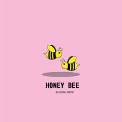 Bee mascot illustration design logo icon