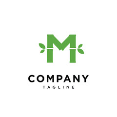 Letter M bamboo vector logo icon template