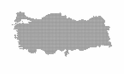 Turkey dotted map with grunge texture in dot style. Abstract vector illustration of a country map with halftone effect for infographic. 