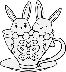 Tea with Rabbit Easter Lovely