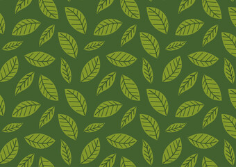 Green tea pattern wallpaper. Green tea doodle vector. Matcha pattern.