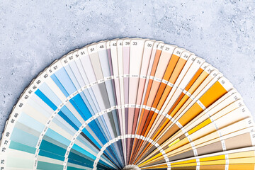 Industrial color palette guide of paint samples catalog