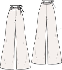 illustration of jeans, women flare pants 