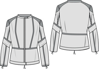 women motorbike jacket drawing