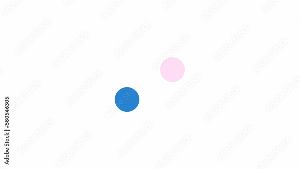 Fototapete animated two dots spinning preloader. rotation. waiting process. 4k video footage with alpha channel