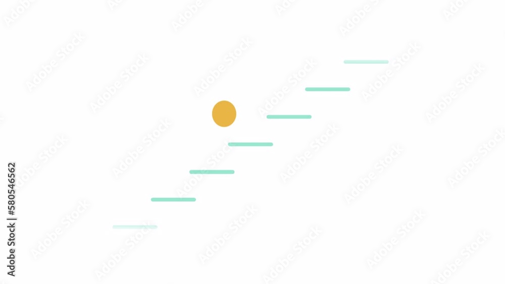 Aufkleber animated ball on ladder preloader. ongoing jumping up. waiting process. 4k video footage with alpha 