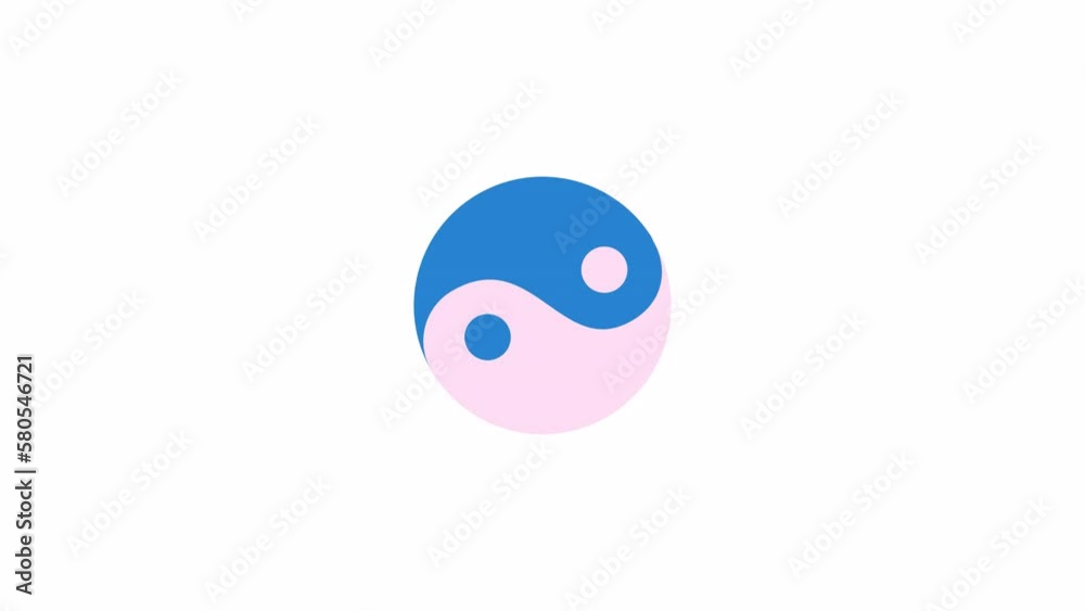 Aufkleber animated yin yang symbol preloader. opposite energies. waiting process. 4k video footage with alpha 