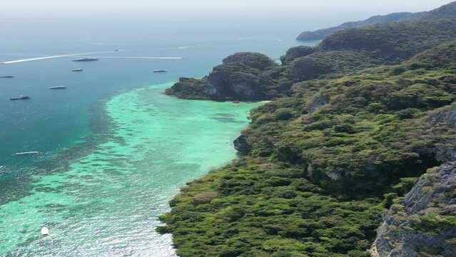 Beautiful Drone Footage in Koh Phi Phi Thailand, where the famous movie "The Beach" was filmed with Leonardo DiCaprio.