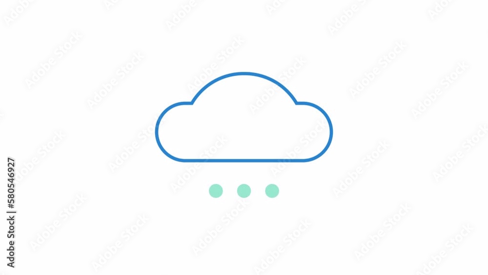 Fototapete animated blank rain cloud preloader. computing service. waiting process. 4k video footage with alpha