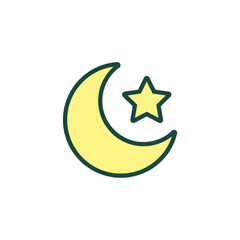 moon and star icon Ramadan and Islamic Eid