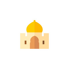 gold color mosque icon Ramadan and Islamic Eid