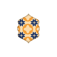 orange batik background icon Ramadan and Islamic Eid
