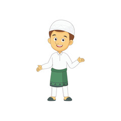 muslim clothes little boy icon Ramadan and Islamic Eid