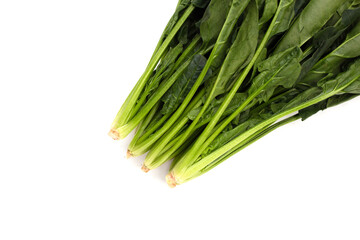Fresh spinach on white background