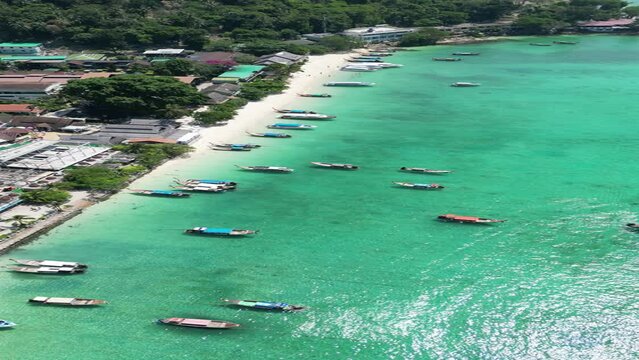 Beautiful Drone Footage in Koh Phi Phi Thailand, where the famous movie "The Beach" was filmed with Leonardo DiCaprio.