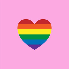 heart with rainbow. Concept of love.