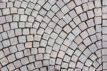 pattern of grey cobblestone as walkway pavement