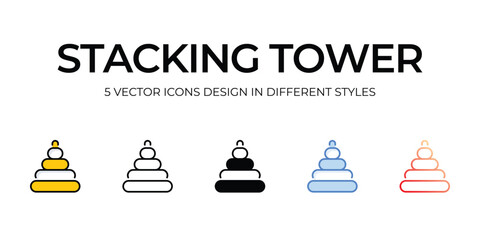 Fototapeta na wymiar stacking tower icons set vector illustration. vector stock,