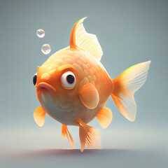 Cute Fish In the Water Character