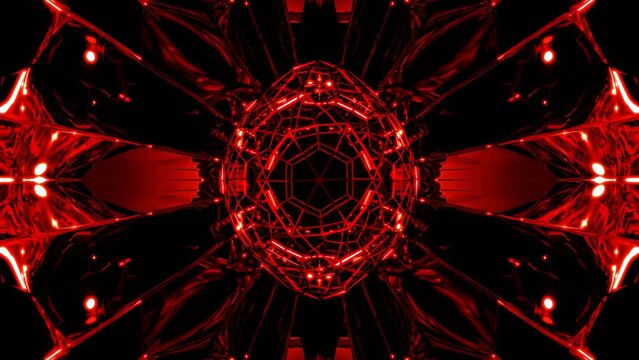 music wave ball on red dark tunnel, live event background vj loop High quality 4k footage
