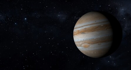 Planet Jupiter and his satellites in outer space © Sergey Fedoskin