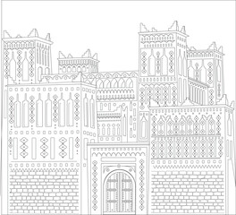 sketch of Old Moroccan Fort Qasabah 01