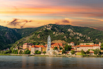 Fototapeta premium Durnstein on the Danube River in the picturesque Wachau Valley. Austria.