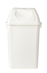 White plastic waste bin isolated on white