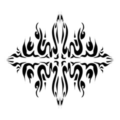 Illustration of a tribal tattoo with a aesthetic shape. Perfect for stickers, clothes stickers, hats, shoes, posters, banners, book covers, icons