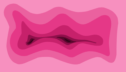 Abstract background illustration of a pink wave layer shape