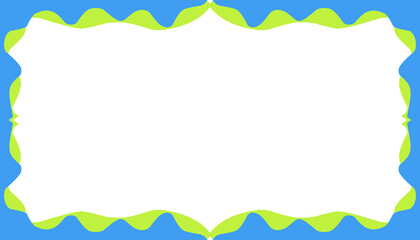 Abstract background illustration of blue and green liquid border frame