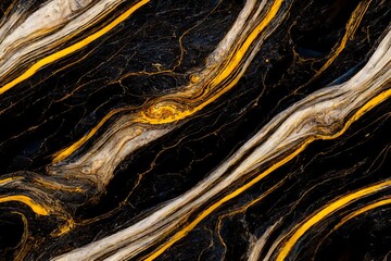 Black Gold Marble Stone Texture Created with Generative AI Technology