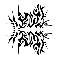 Illustration of a tribal tattoo with a aesthetic shape. Perfect for stickers, clothes stickers, hats, shoes, posters, banners, book covers, icons