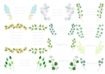 花とボタニカル 飾り枠 装飾 セット