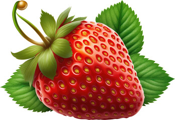 strawberry isolated on background. Generative AI