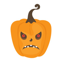Pumpkin Halloween PNG format. Orange pumpkin with smile for your design for the holiday Halloween. PNG