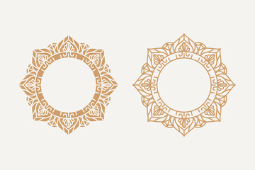 round abstract circle. Mandala style design icon vector illustration 