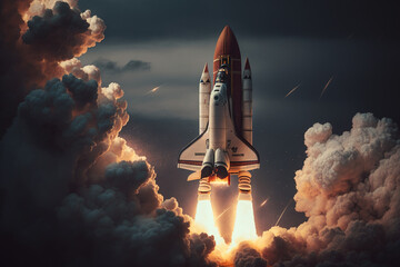 space shuttle launching, highlighting the incredible achievements of human space exploration