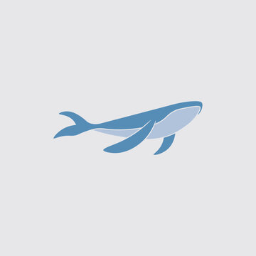 recommend clip art: Blue whale illustration design.