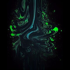  green paint splashes on the dark background ar 2:3 Generative AI