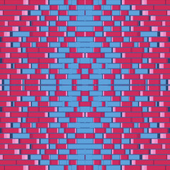 Kaleidoscopic pattern of rectangular stripes with trendy gradient. Modern background. 3d rendering illustration