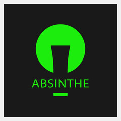 Absinthe. Drink Logo. Glass Icon Template. Vector Illustration