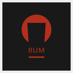 Rum. Drink Logo. Glass Icon Template. Vector Illustration