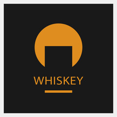Whiskey. Drink Logo. Glass Icon Template. Vector Illustration