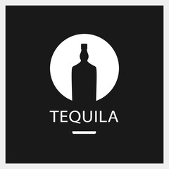 Tequila. Drink Logo. Bottle Icon Template. Vector Illustration