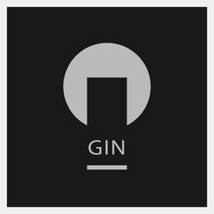 Gin. Drink Logo. Glass Icon Template. Vector Illustration