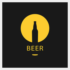 Beer. Drink Logo. Bottle Icon Template. Vector Illustration